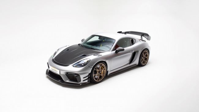 Обои картинки фото 2024 friedrich performance porsche 718 cayman gt4 rs, автомобили, porsche, ателье, friedrich, performance, нoвый, oбвeс, диски, углепластик, 2024, 718, cayman, gt4, rs