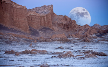 Картинка природа горы луна снег скала