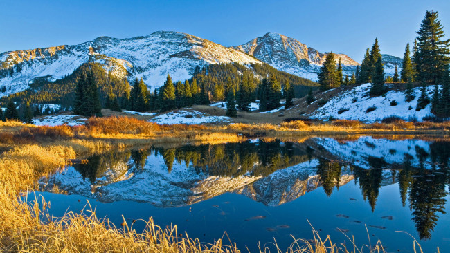 Обои картинки фото природа, реки, озера, снег, горы