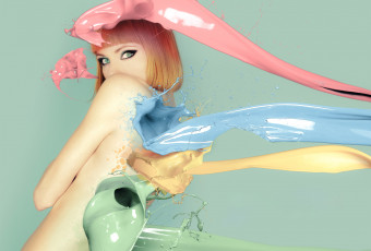 Картинка разное компьютерный дизайн краски девушка