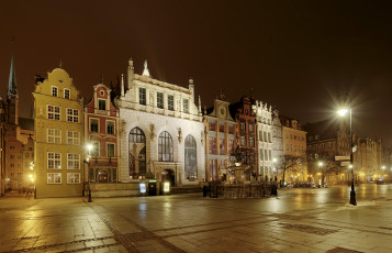 Картинка gdansk poland города гданьск польша огни дома ночь