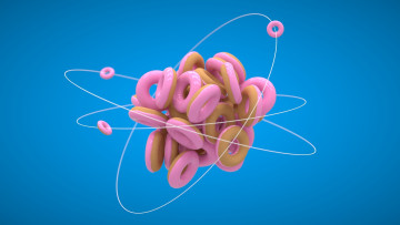 Картинка 3д графика abstract абстракции молекула