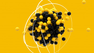 Картинка 3д графика abstract абстракции шарики молекула