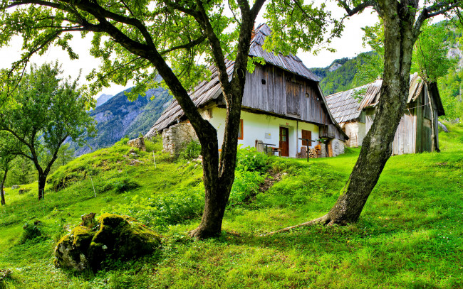 Обои картинки фото словения, bovec, разное, сооружения, постройки, дом, ландшафт