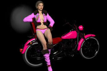 Картинка мотоциклы 3d девушка мотоцикл взгляд