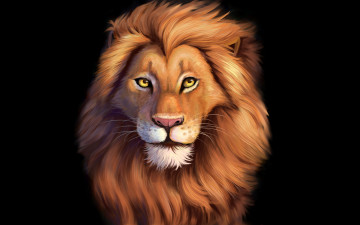 Картинка лев рисованные животные +львы зверь дикая кошка
