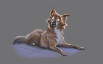Картинка собака рисованные животные +собаки счастливая морда