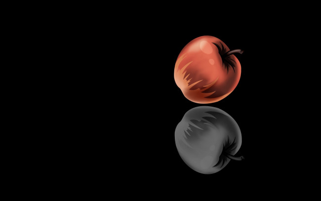 Обои картинки фото рисованные, минимализм, яблоко