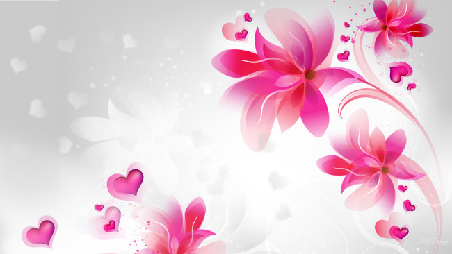 Обои картинки фото векторная графика, цветы , flowers, коллаж, сердце, цветы