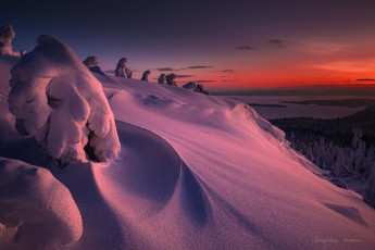 Картинка природа восходы закаты заполярье кольский закат снег роман горячий гора волостная кандалакша север сопка