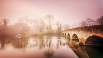 Картинка города -+мосты мост туман река