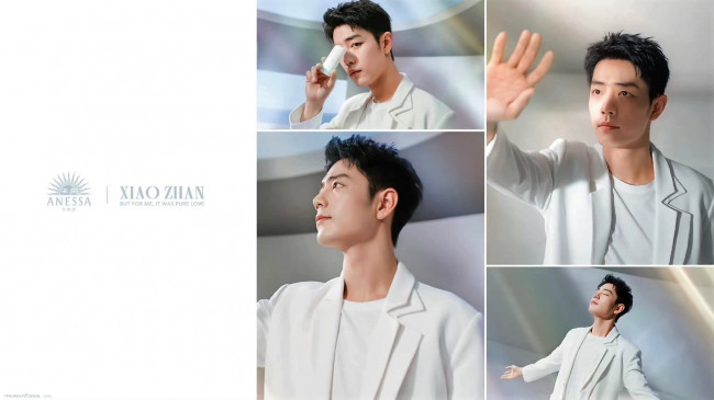 Обои картинки фото мужчины, xiao zhan, актер, пиджак, коллаж