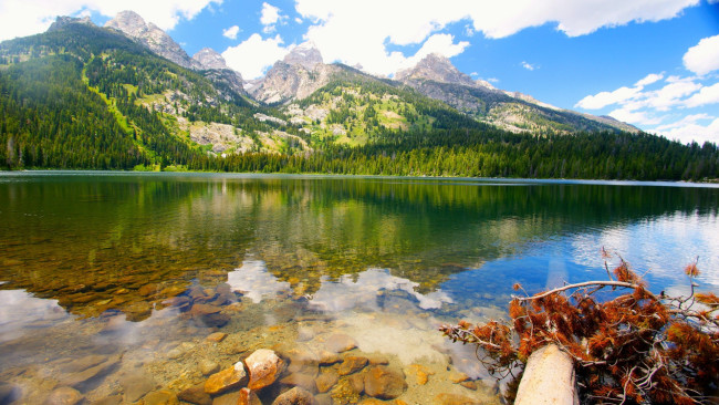 Обои картинки фото bradley lake, grand tetons, wyoming, природа, реки, озера, bradley, lake, grand, tetons