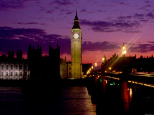 Картинка big ben at dusk london england города лондон великобритания