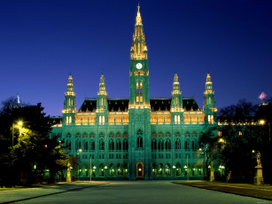 Картинка city hall vienna austria города вена австрия