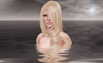 Картинка 3д графика portraits портрет блондинка вода