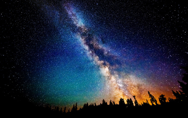 Обои картинки фото milky, way, космос, галактики, туманности, краски, звезды, млечный, путь, галактика