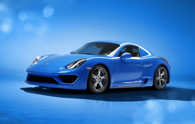 Обои картинки фото 2014 porsche cayman s , studiotorino moncenisio, автомобили, porsche, cayman, studio, torino, moncenisio, голубой, тюнинг