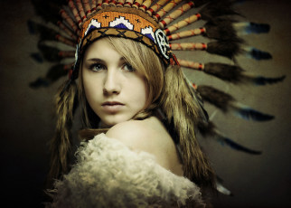 Картинка разное cosplay+ косплей дикий запад перья индианка девушка портрет