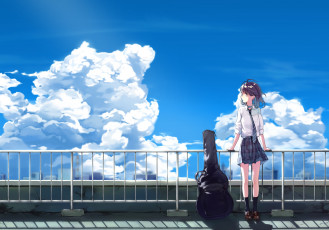 Картинка аниме музыка фон взгляд девушка