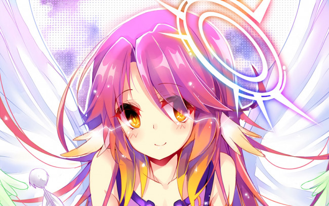 Обои картинки фото аниме, no game no life, взгляд, девушка, фон