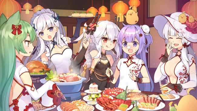 Обои картинки фото аниме, azur lane, belfast, azur, lane, akashi, tsubasa, illustrious, hms, unicorn, hmas, vampire