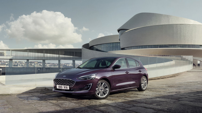 Обои картинки фото ford focus hatchback vignale 2019, автомобили, ford, focus, 2019, фиолетовый, vignale, hatchback