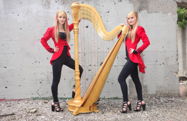 Обои картинки фото девушка, музыка, harp twins, модель