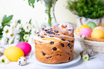 Картинка праздничные пасха праздник яйца кулич весна