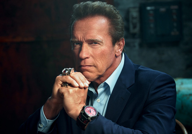 Обои картинки фото мужчины, arnold schwarzenegger, атер, часы, пиджак, культурист, предприниматель, продюсер, государственный, политический деятель, бывший губернатор калифорнии, директор, боевики, студия, netflix, арнольд шварценеггер