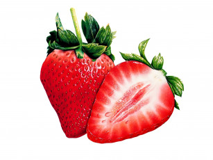 Картинка рисованное еда клубника ягоды