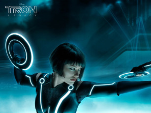 обоя кино фильмы, tron legacy, девушка, брюнетка, костюм, неон, кольцо