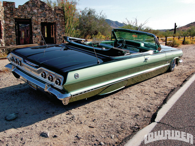 Обои картинки фото 1963, chevrolet, impala, ss, автомобили