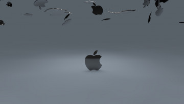 Картинка компьютеры apple серый яблоко