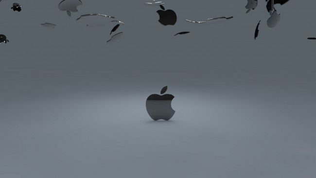 Обои картинки фото компьютеры, apple, серый, яблоко