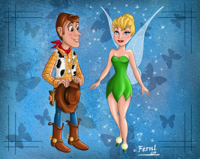 Картинка мультфильмы peter pan парень фея