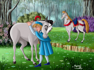 Картинка мультфильмы sleeping beauty девушка лошади