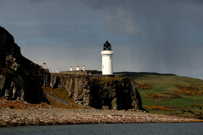 Обои картинки фото davaar, lighthouse, campbeltown, scotland, природа, маяки, маяк, море