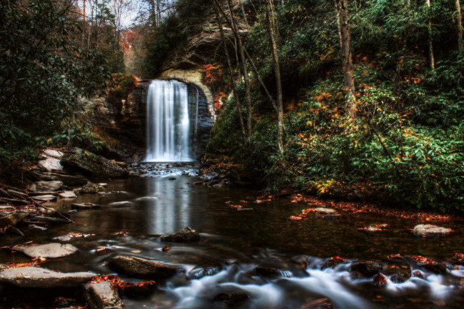 Обои картинки фото brevard, north, carolina, usа, природа, водопады, водопад, лес