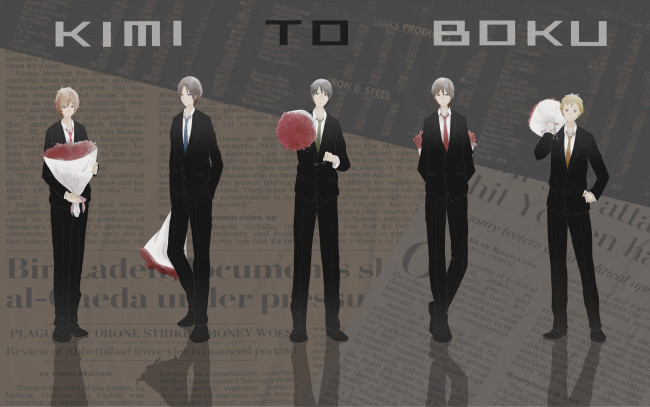 Обои картинки фото аниме, kimi to boku, парни