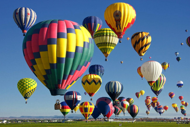 Обои картинки фото воздушные шары, авиация, воздушные шары дирижабли, воздушные, шары, полёт, небо, поле