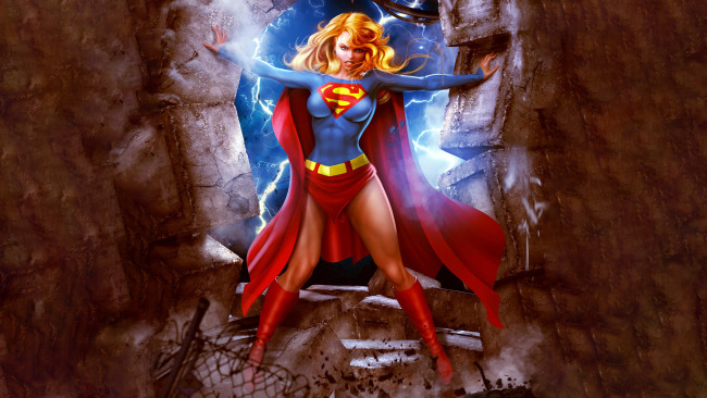 Обои картинки фото рисованное, комиксы, supergirl