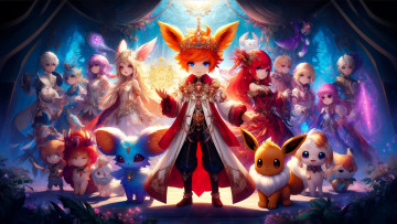 обоя аниме, pokemon, нейросети, графика, нейроарт, ai, art, нейронные, сети, рисунки, нейро, искусство, нейрографика, graphics, neuroart, neural, networks, drawings, neuro, neurography
