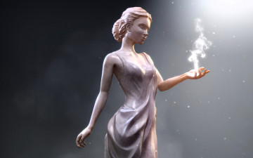 обоя 3д графика, фантазия , fantasy, девушка, магия