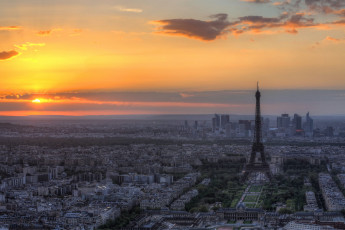Картинка paris france города париж франция eiffel tower эйфелева башня панорама закат