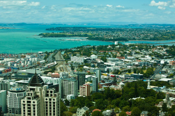 Картинка города панорамы новая зеландия окленд