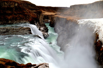 Картинка природа водопады горы ущелье река