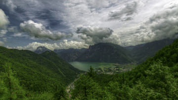 Картинка природа пейзажи австрия альпы горы небо озеро деревья пейзаж