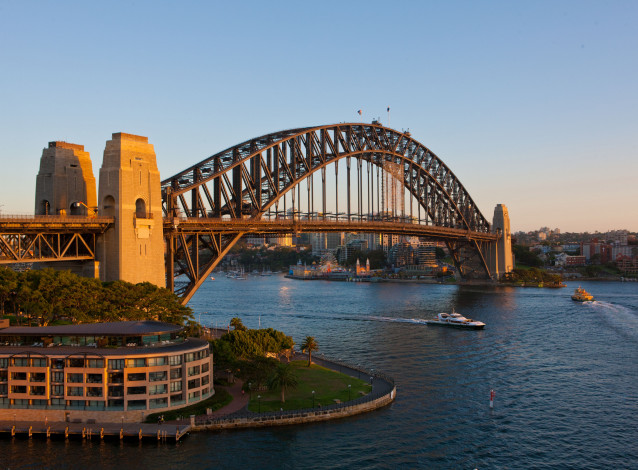 Обои картинки фото города, сидней, австралия, вода, мост