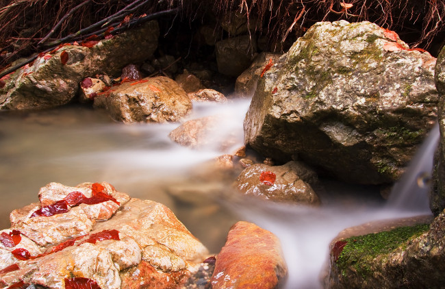 Обои картинки фото природа, вода, речка, течение, камни